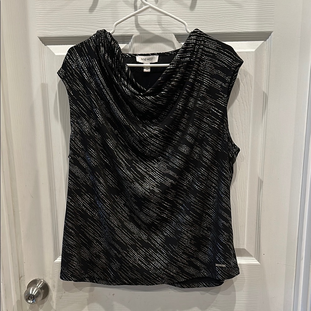Nine West Black and Silver Women's Top XL